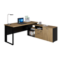 Ver imagem 2 de Mesa Diretor Dinamica com Armario Pedestal Pé Quadro Macadamia/preto