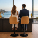 Ver imagem 6 de Kit 2 Banqueta Alta Premium para Cozinha, Área Gourmet e Bar com Encosto Anatômico Base Metálica