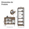 Kit Cozinha Balcão Gabinete 3 Portas 1 gaveta e Armário Cozinha Despensa 5 Prateleiras Rustic - 4