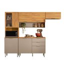 Ver imagem 4 de Armário Cozinha Compacta com Balcão 8 Portas 2 Gavetas Alba Cinamon Touch Nude Prime Tx Demóbile
