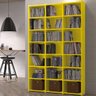 Estante para Livros Montenegro Amarela 18 Prateleiras 21 Nichos Brienza Decor - 1