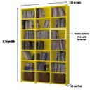 Ver imagem 2 de Estante para Livros Montenegro Amarela 18 Prateleiras 21 Nichos Brienza Decor
