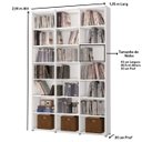 Ver imagem 2 de Estante para Livros Montenegro Branca 18 Prateleiras 21 Nichos Brienza Decor