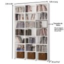 Ver imagem 2 de Estante para Livros Montenegro Branca 18 Prateleiras 21 Nichos Brienza Decor