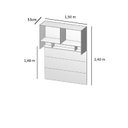 Ver imagem 3 de Ponte Modulada Cabeceira Aérea Casal 4 Portas 150cm 100% MDF Trend Altezza