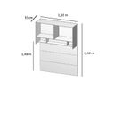 Ver imagem 3 de Ponte Modulada Cabeceira Aérea Casal 4 Portas 150cm 100% MDF Trend Altezza