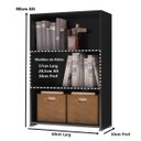 Ver imagem 2 de Estante para Livros e Multiuso Faroé Preto 2 Prateleiras 3 Nichos Brienza Decor