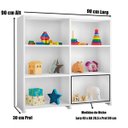 Ver imagem 2 de Estante Infantil Branca para Quarto do Bebê Marrocos 06 Nichos Brienza Decor