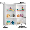 Ver imagem 2 de Estante Infantil Branca para Quarto do Bebê Marrocos 06 Nichos Brienza Decor