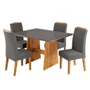 Ver imagem 2 de Conjunto Sala de Jantar 4 Lugares Retangular Tampo de MDP Belline Yescasa Cinza/Mel