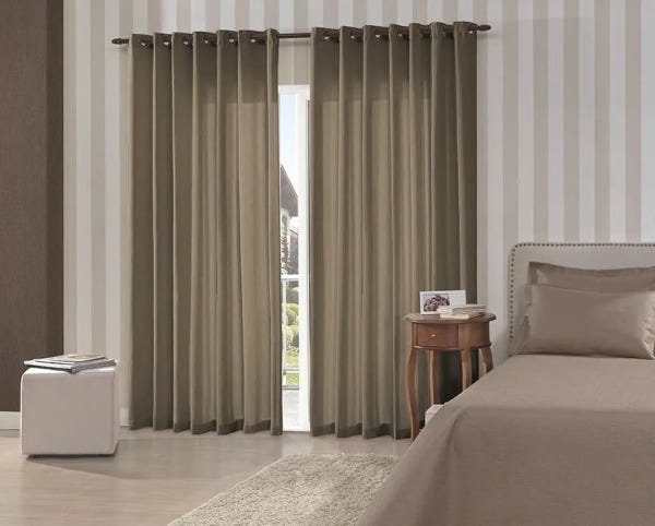 Cortina Bella Janela -Rustica Pantex 3.60 x 2.50 Taupe - 1