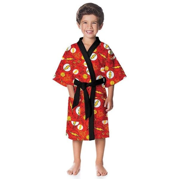 Roupao Infantil Lepper -Aveludado The Flash P - 1