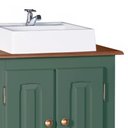 Ver imagem 2 de Gabinete para Banheiro 2 Portas com Cuba Dália 3057 - Verde Musgo/imbuia Glazer