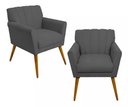 Ver imagem 1 de Kit 2 Poltronas Decorativa Cecília - Cinza - Ecotec Decor