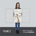 Ver imagem 5 de Quadro Decorativo Flores Cerejeiras Brancas e Dourado para Sala Escritórios em Tecido Canvas Framez