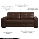 Ver imagem 3 de Sofá Decorativo 2 Lugares Turim 200cm Couro Caramelo G58 - Gran Belo