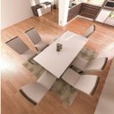 Ver imagem 6 de Conjunto Sala de Jantar Mesa Tampo Vidro/mdf Branco Luna 6 Cadeiras Lunara Rufato