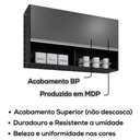 Ver imagem 5 de Armario Aereo 1 Porta Bp Laura 100 Cm Preto