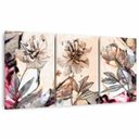 Ver imagem 1 de Kit Quadros Decorativos Flores Peonias para Sala Artístico Moderno Canvas