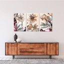 Ver imagem 2 de Kit Quadros Decorativos Flores Peonias para Sala Artístico Moderno Canvas