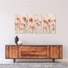 Conjunto Quadro Decorativo Flores Tulipas Artístico Design Mármore para Sala Quarto em Canvas Framez - 1