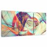 Conjunto Quadro Abstrato Moderno Decorativo Futurista para Sala Recepção Escritórios Framez - 1
