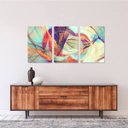 Ver imagem 3 de Conjunto Quadro Abstrato Moderno Decorativo Futurista para Sala Recepção Escritórios Framez