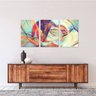 Conjunto Quadro Abstrato Moderno Decorativo Futurista para Sala Recepção Escritórios Framez - 3