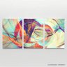 Conjunto Quadro Abstrato Moderno Decorativo Futurista para Sala Recepção Escritórios Framez - 2