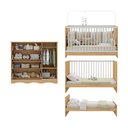 Ver imagem 5 de Berço 3 em 1 para Colchão 130x60cm com Cômoda 1 Porta 4 Gavetas Serena Multimóveis Mp4741