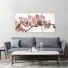 Quadro Decorativo Flores Orquídeas Bege para Sala Recepção Conjunto 3 Telas 60x120 - 4