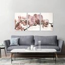 Ver imagem 4 de Quadro Decorativo Flores Orquídeas Bege para Sala Recepção Conjunto 3 Telas 60x120
