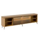 Ver imagem 5 de Rack para TV até 85” 1 Porta com Vidro Reflecta e LED Interno Lincoln Float 212cm Carvalho/Champanhe