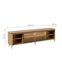 Ver imagem 2 de Rack para TV até 85” 1 Porta com Vidro Reflecta e LED Interno Lincoln Float 212cm Carvalho/Champanhe