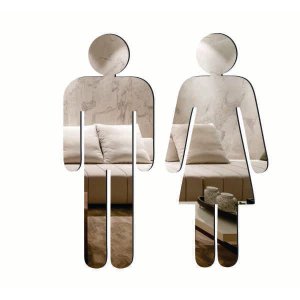 Espelho Decorativo Acrílico Mas Fem 18x12cm 2 Peças 3 38145