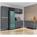 Ver imagem 4 de Cozinha Compacta Vanessa e Balcão Gabinete com Pia Tatiane 120cm Cinza - Ajl Móveis
