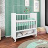 Mini Berço com Grade Móvel e Prateleira Branco Lilies Móveis - 1