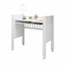 Mini Berço com Rodízios e Colchão Vira Escrivaninha Branco Lilies Móveis - 3