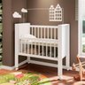 Mini Berço com Rodízios e Colchão Vira Escrivaninha Branco Lilies Móveis - 1