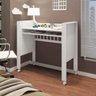 Mini Berço com Rodízios e Colchão Vira Escrivaninha Branco Lilies Móveis - 2