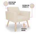 Ver imagem 6 de Kit 2 Poltronas Viena Gomada Linho Bege A19 Pés Palito Natural - D’Rossi