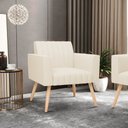 Ver imagem 2 de Kit 2 Poltronas Viena Gomada Linho Bege A19 Pés Palito Natural - D’Rossi