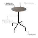 Ver imagem 4 de Mesa Bistrô Barcelona 80cm Cinza/Off White
