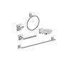 Kit Acessórios Parede 5 Peças Metal Cube Prata - 1