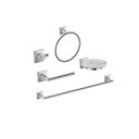 Ver imagem 1 de Kit Acessórios Parede 5 Peças Metal Cube Prata