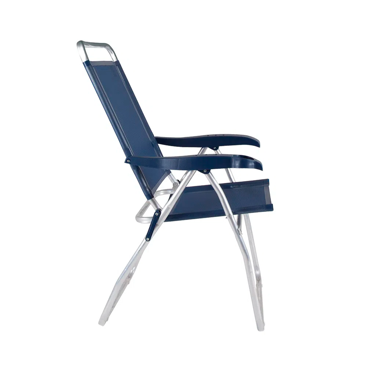 Cadeira De Praia Reclinável Mor Azul Marinho C/ Porta Copo - 2