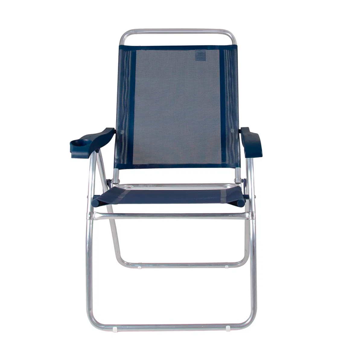 Cadeira De Praia Reclinável Mor Azul Marinho C/ Porta Copo