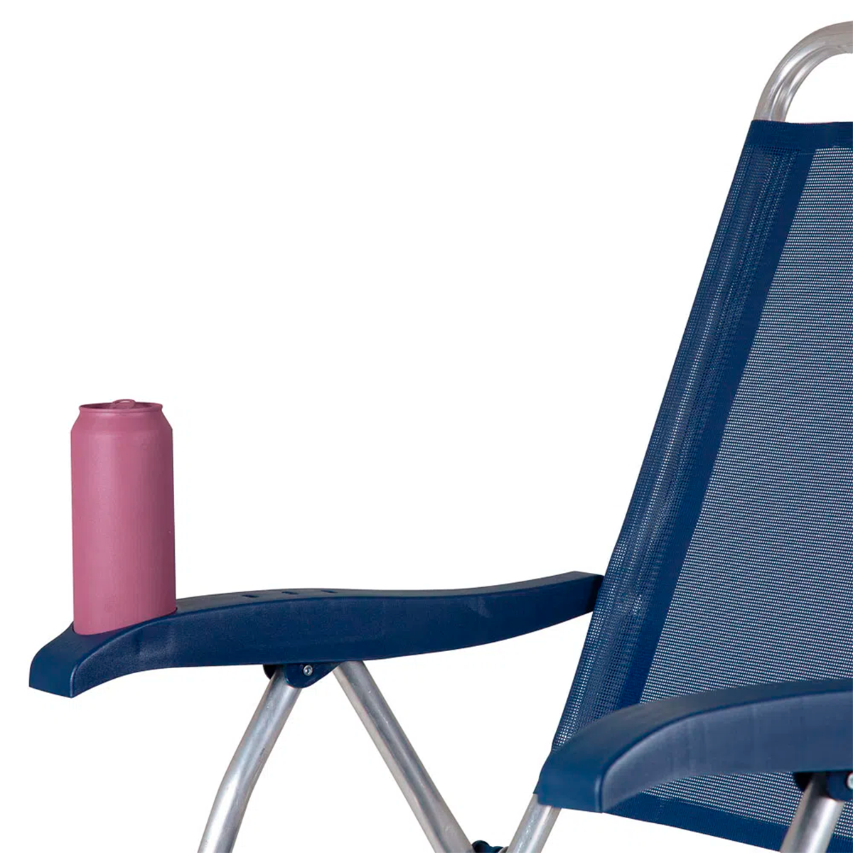Cadeira De Praia Reclinável Mor Azul Marinho C/ Porta Copo - 5