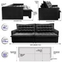 Ver imagem 2 de Sofá Sem Caixa Retrátil e Reclinável 1,75m Cama inBox Versátil Suede Velusoft Preto