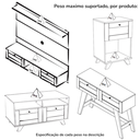 Ver imagem 4 de Painel 72 Pol Aparador 2 Mesas Tr4 Cinamomo Off White Arly